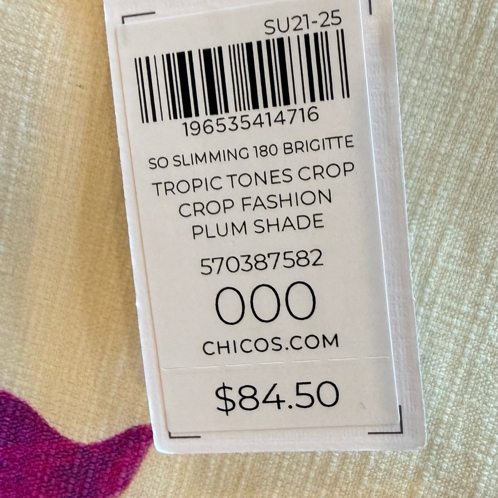 NWT CHICOS Women's Floral Wide-Leg Pants - Purple/Orchid - Picture 6 of 6